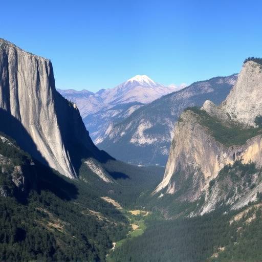 Majestic view of Yosemite Valley with Half Dome in the distance